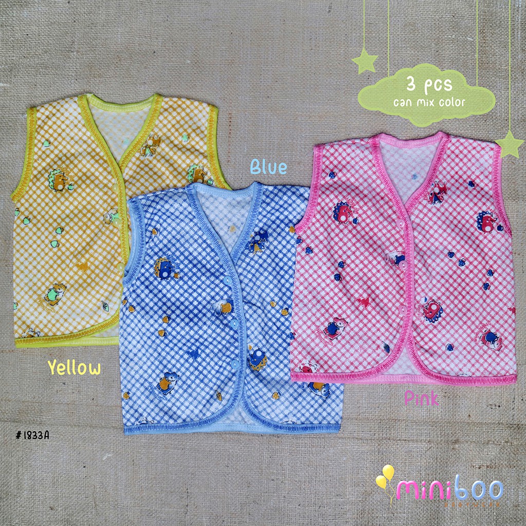 Baju Bayi / Kaos Bayi Motif / Oblong Bayi / Singlet Bayi Motif Kotak Tangan Buntung