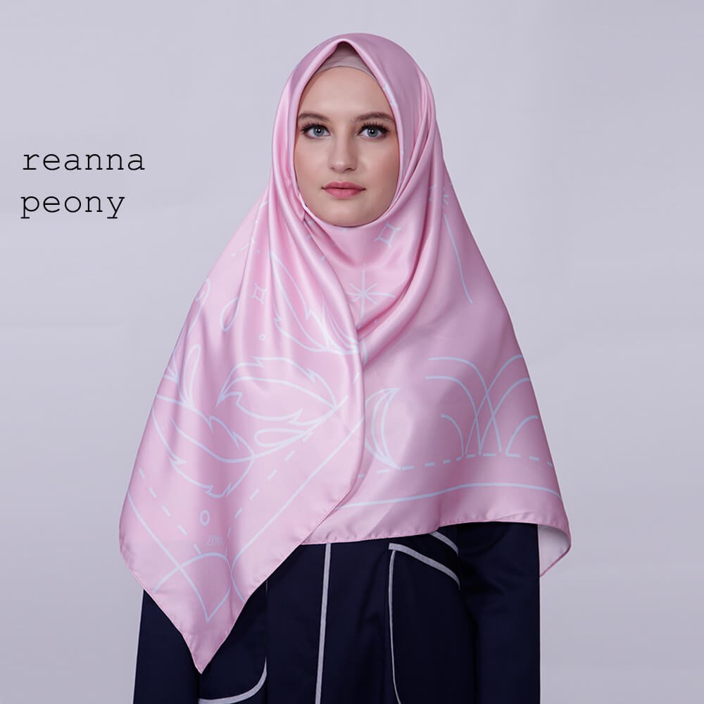 Kerudung / Hijab Segi Empat Satin Motif Zoya Scarf - REANNA