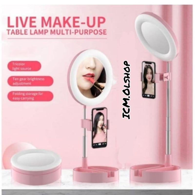 Lampu Selfie Ring Light LED/LED Selfie Ring Light Desktop Phone Holder⭐ ICM ⭐