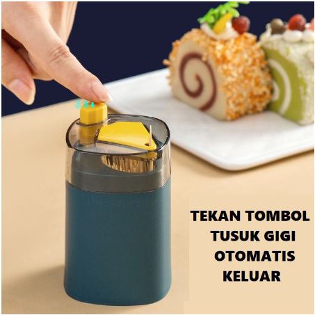 (RS)Tempat Tusuk Gigi Otomatis Toothpick Holder Automatic Wadah Peyimpanan Kotak Dispenser Pencet Tombol