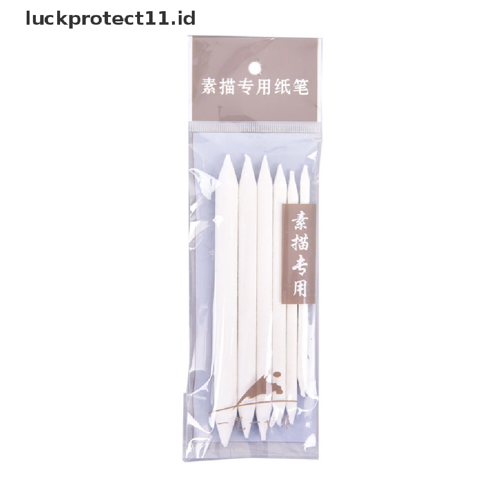 &lt; Luckprotect11.Id &gt; 6pcs/set Stik Blending Putih Noda Buntung Sketsa Gambar Artis