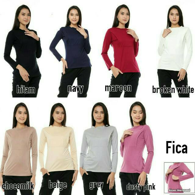 Manset Menyusui Kaos Menyusui Baju Nursingwear Nursing inner tarik samping Nuratina Busui Fica