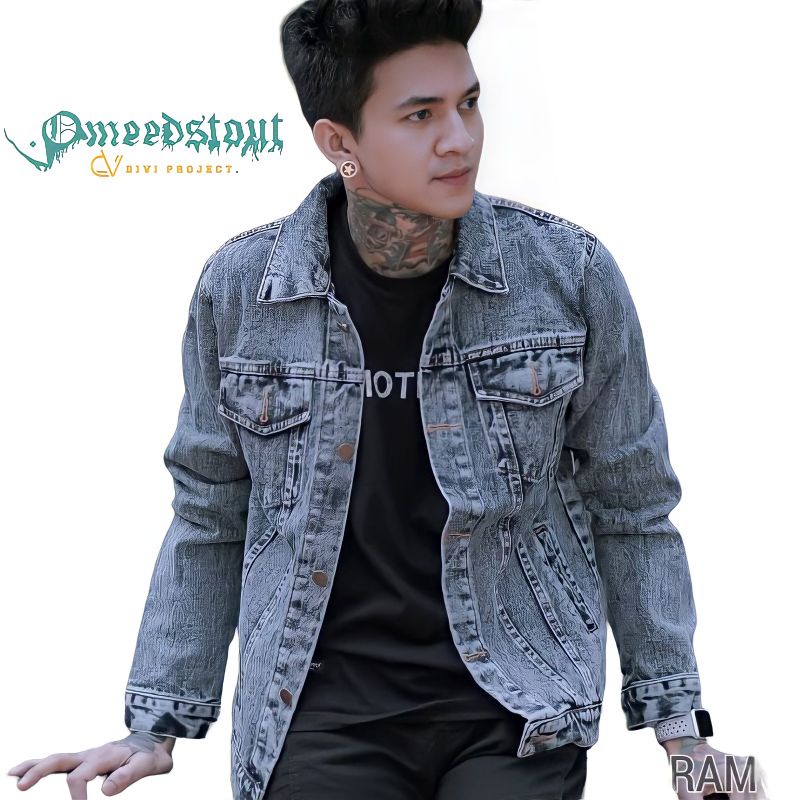 THE BOJIEL - jaket jeans pria premium bordir terbaru bahan tebal ukuran M L XL / jaket denim pria / 