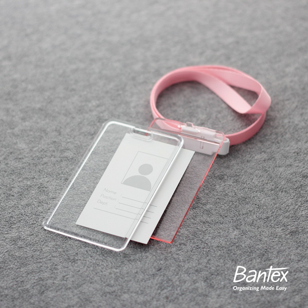 Bantex Transparent ID Card Holder Lanyard Protrait 8868 / Photo Card Korea