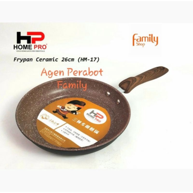 Home Pro Frypan Ceramic Wajan Anti Lengket 26cm Marble Premium