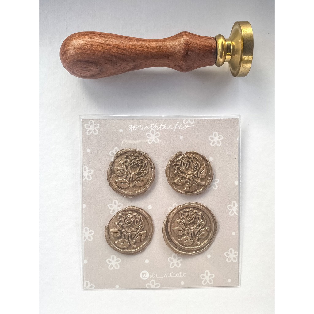 

Pink Rose Wax Seal Stamp