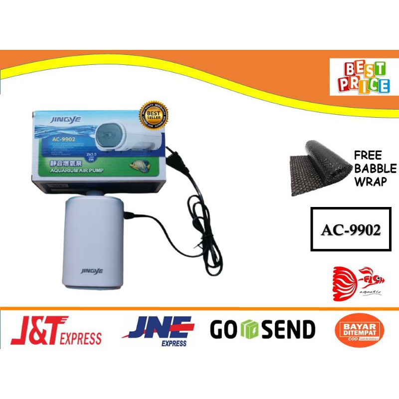 Vina Aquatic _ JINGYE AC-9902 AQUARIUM AIR PUMP AERATOR POMPA UDARA ANGIN GELEMBUNG