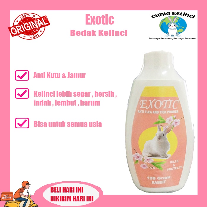 BEDAK KELINCI ANTI KUTU JAMUR EXOTIC FRESH WANGI SEGAR