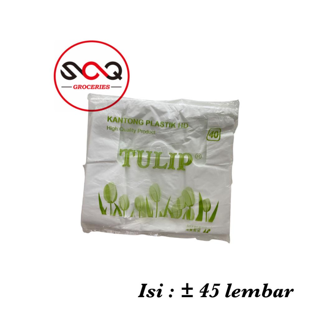 Kantong Kresek 40 Tulip Putih / Kantong Plastik Go Green HD