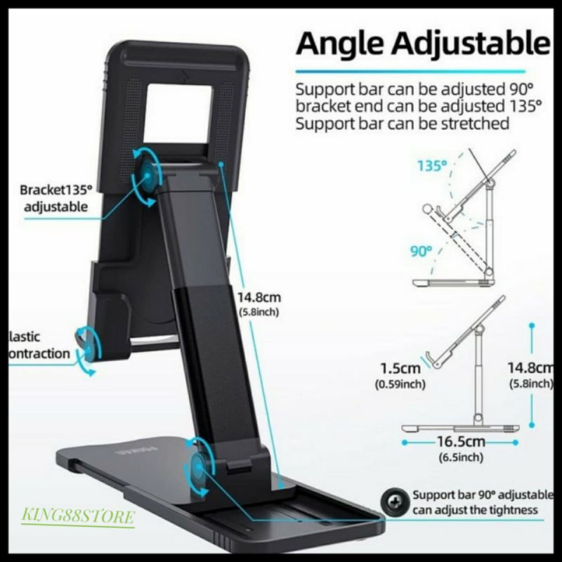 NEW HOLDER STAND MEJA HOLDER HP MOBILE PHONE HOLDER FOLTABLE FOLDING