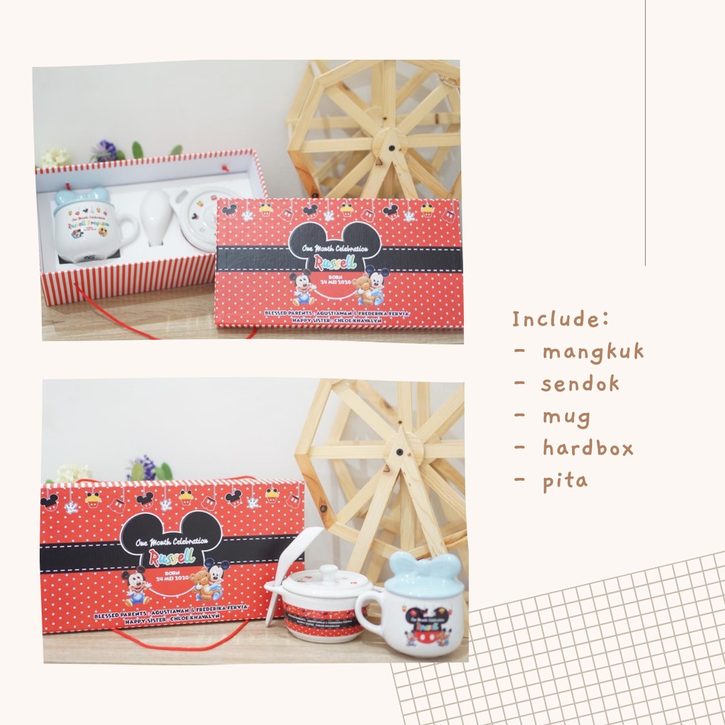 CUSTOM Souvenir/Hampers Ulang Tahun Baby Hard Box | Souvenir Ulang Tahun Anak | Souvenir One Month