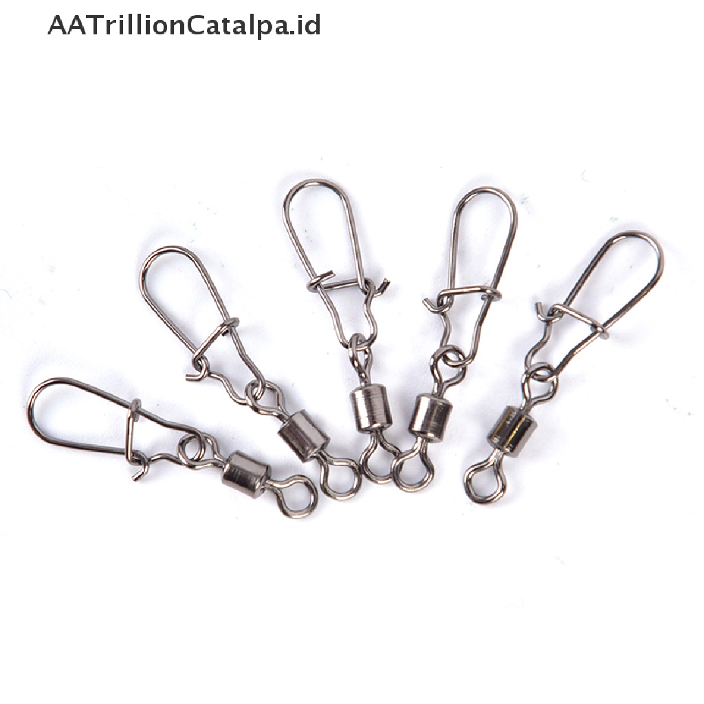 Aatrillioncatalpa 10Pcs Kilikili Pancing Rolling Swivel Dengan Konektor Snap