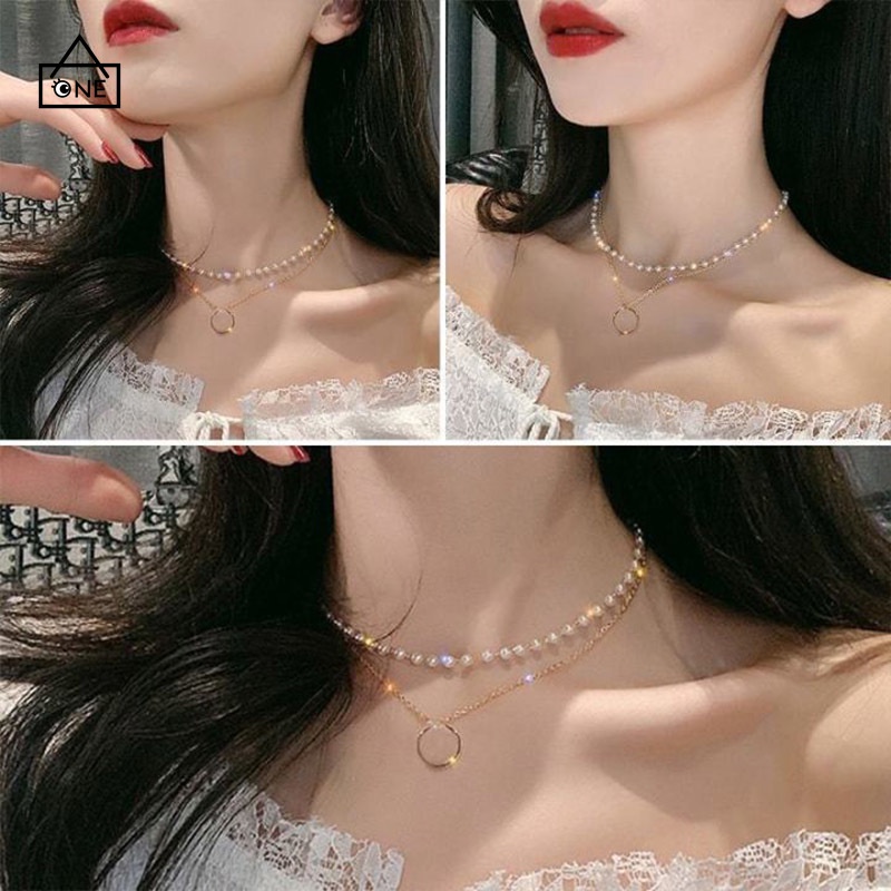 COD❤️Kalung Mutiara Imitasi Alami Temperamen Feminin Fashion Minoritas Desain Rasa