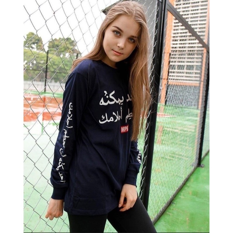 BAJU KAOS T SHIRT LENGAN PANJANG DISTRO MEMPHIS ORIGINS MEMPHISORIGINS TULISAN FONT ARAB PRIA WANITA