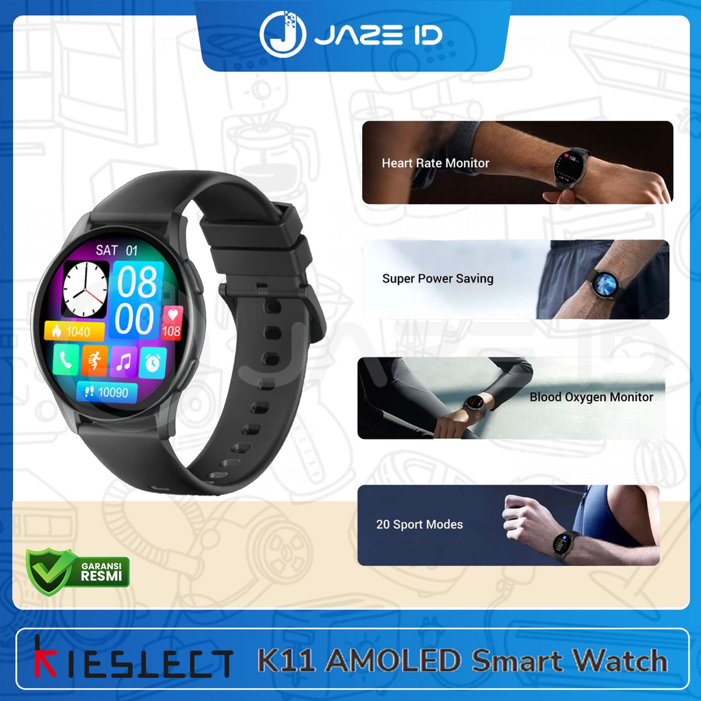 Kieslect K11 Smartwatch Ultra AMOLED Smart Watch Jam Tangan Pintar