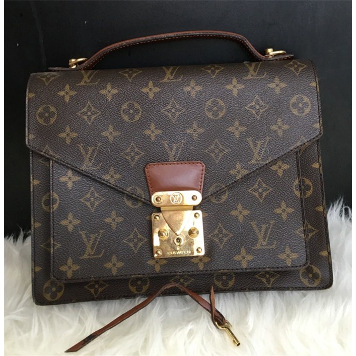 Tas Wanita Branded Louis Vuitton Monceau Sr0967 Monogram Second Original Shopee Indonesia