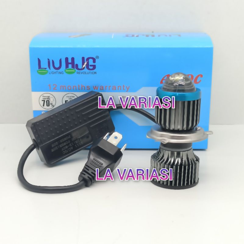Lampu LED Utama Motor Mobil H4 Laser Putih  AC DC Yamaha Vixion Ninja R15 HJG