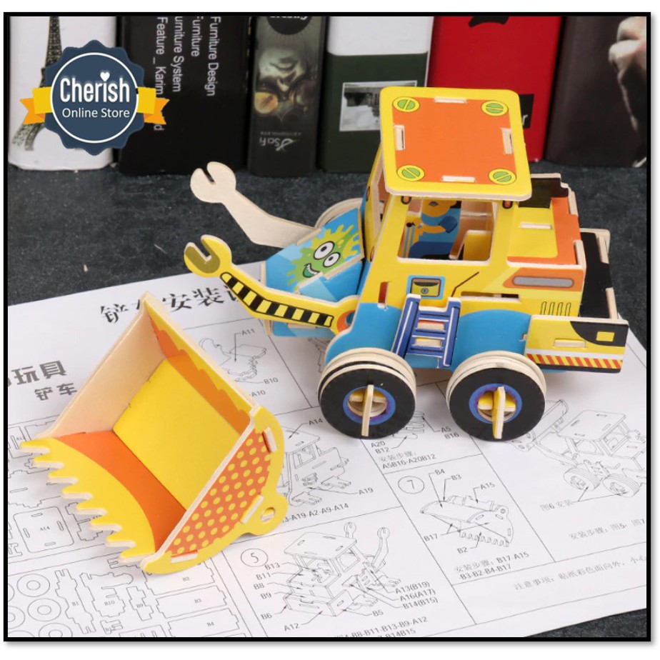 3D Wooden Puzzle Engineering - Kendaraan Konstruksi FORKLIFT - A003