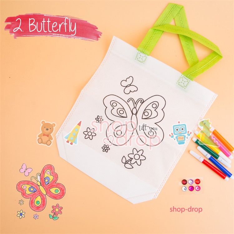 DIY mewarnai tas - Mainan edukasi anak - Art activity - Montessori - Tas Anak Tenteng Jinjing - Coloring Bag