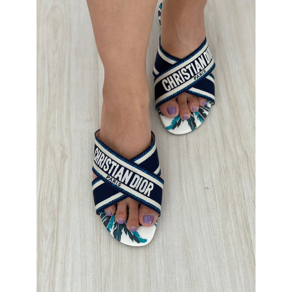 SANDAL WANITA DS013 COCONUT BLUE FLAT SANDALS PREMIUM IMPORT