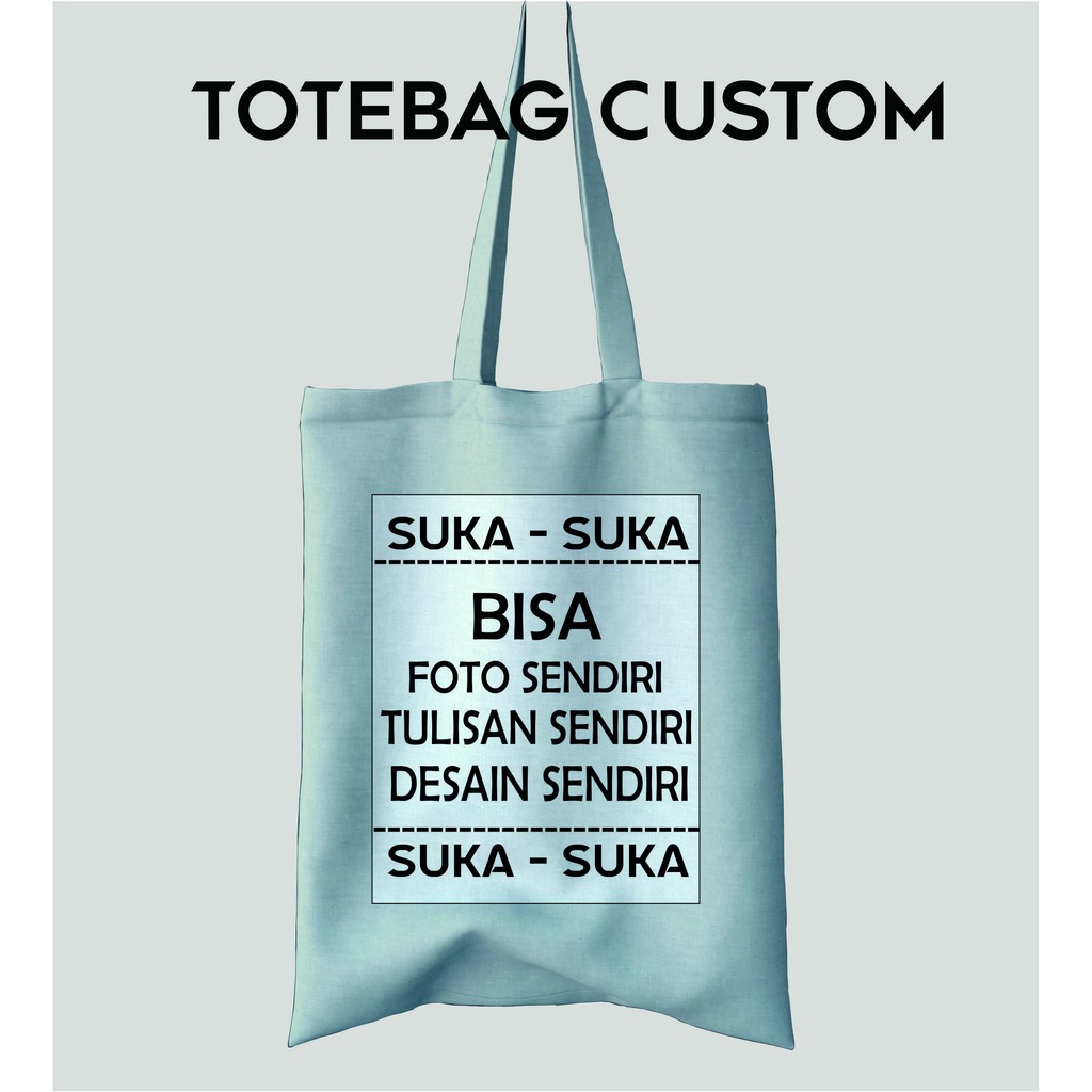 Tote Bag Custom Kanvas Drill Premium - Bukan Blacu - Satuan - Souvenir - Merchandise - Termurah