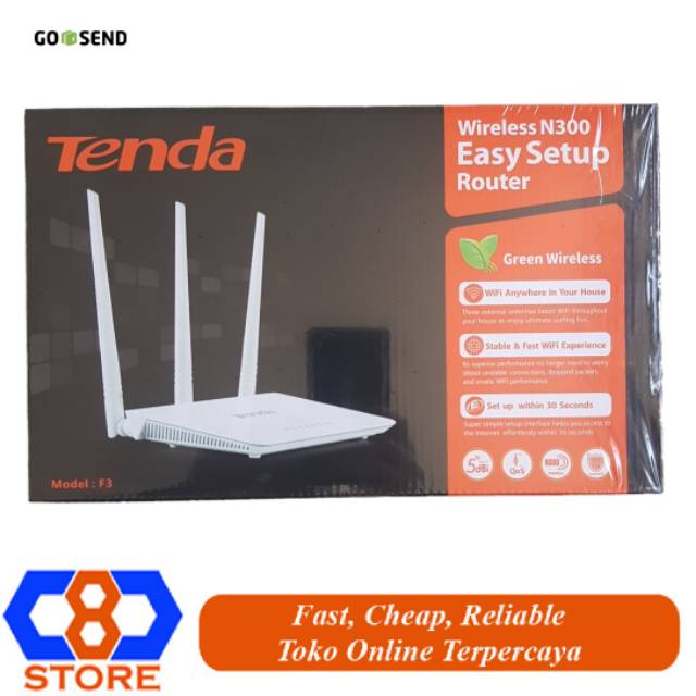 TENDA F3 WIRELESS ROUTER TENDA F3 300MBPS 3 ANTENA GARANSI RESMI