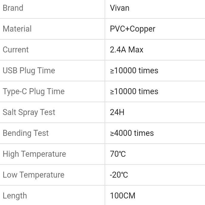 VIVAN micro usb cable 2.1A 180cm 100cm 30cm VIVAN micro usb fast charge 2.1A