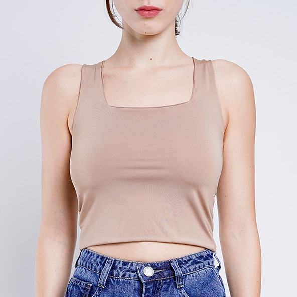 ADA - Tank Top Janice Basic Square Stretch Comfy-Nude
