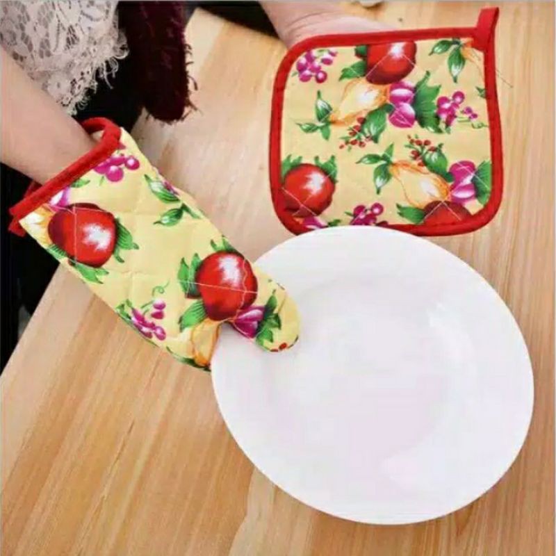 set sarung tangan masak anti panas plus cempal
