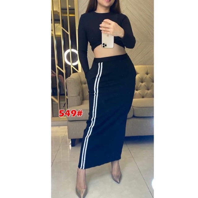 Vanesha Margaretta - 549##ROK LIST SCUBA// LONG SKIRT// ROK GARIS PANJANG#rok span