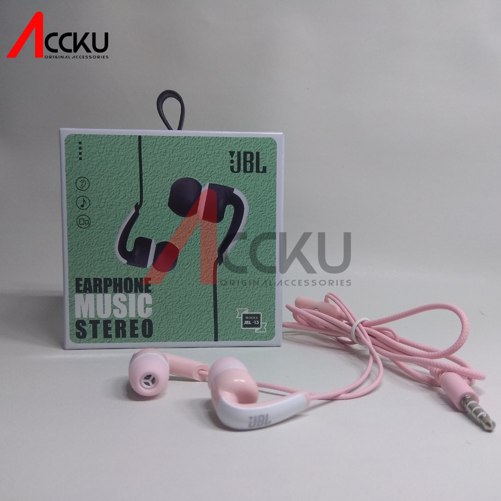 JBL-13 With Mic Handsfree Headset Earphone Murah Merek JBL Headset Universal JBL-13 Jack 3.5mm