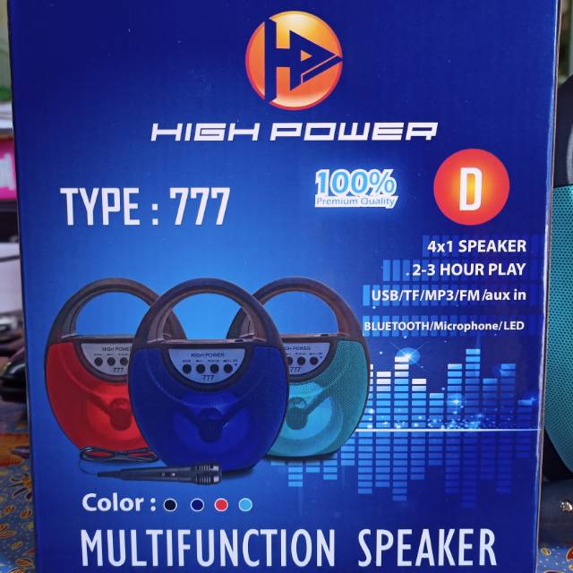 BEST SELLER SPEAKER BLUETOOTH HIGH POWER 777D POWER BASS GRATIS MIC