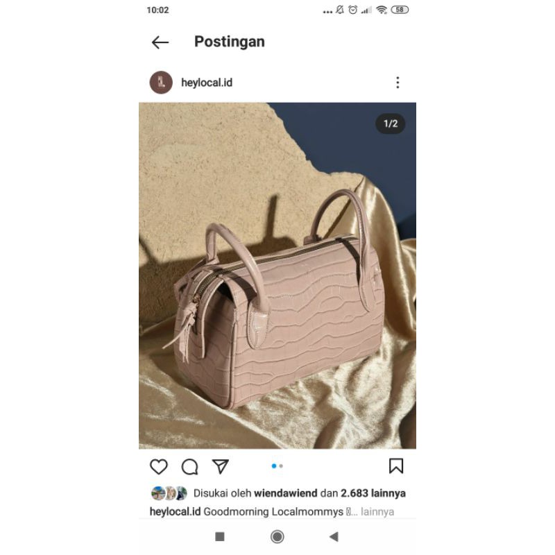 Berlin bag croco Nude by heylocal.id