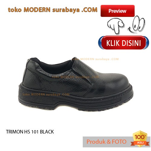 TRIMON HS 101 BLACK sepatu pria safety slip on casual