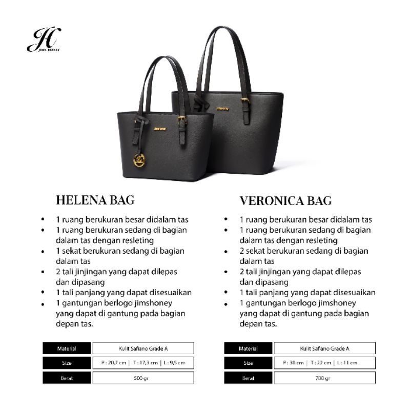 Veronica Helena bag jimshoney original tas selempang wanita murah fashion import tas kerja  cod