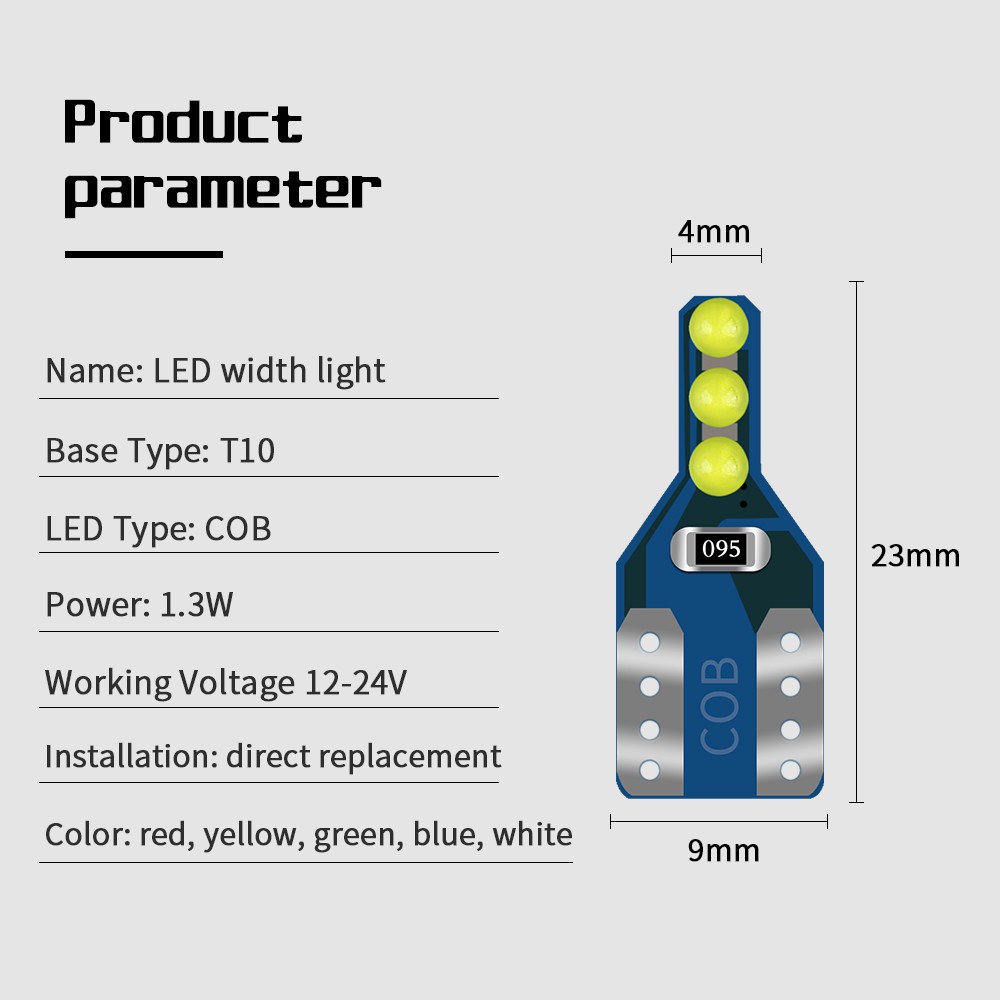 T10 LED W5W Super Bright Canbus 6-SMD COB Car Parking Lights 168 194 501 2825 Auto Wedge Turn Side Bulbs Car Interior Lamp