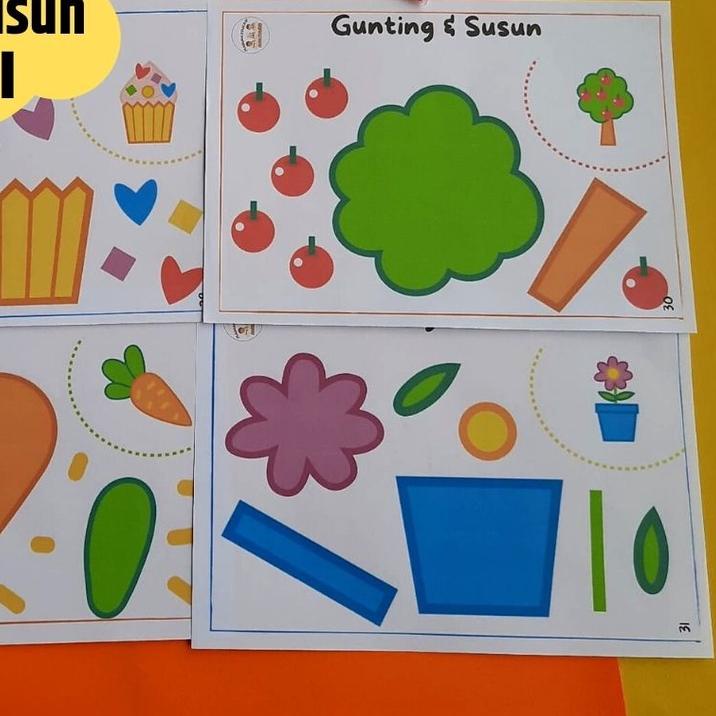 Aktivitas Menggunting dan Menempel / Worksheet Gunting Tempel