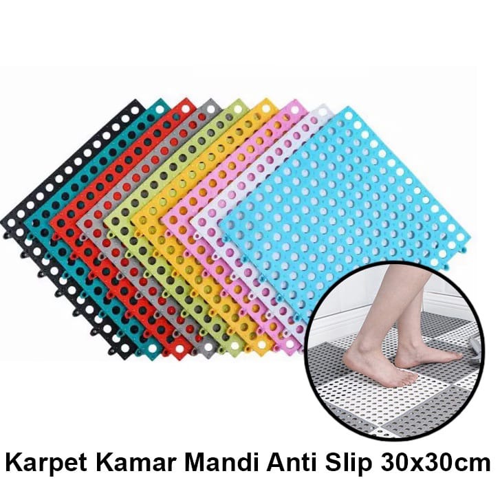 DISKON COD KARPET KAMAR MANDI ANTI SLIP POLKADOT KARPET ANTI LICIN DAPUR MAT NON SLIP Karpet Kamar Mandi Anti licin MURAH