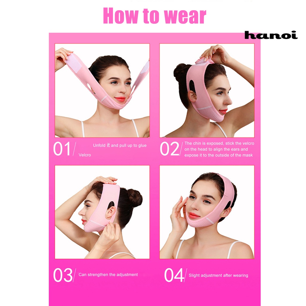 HQTM_Face Slimming Band V Shaped Breathable Soft Facial Tighten Skin Lifting Band for Female