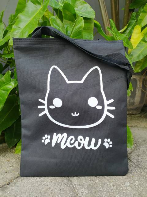 [KEPALA MEOW]TOTEBAG PAKAI RESLETING TOTE BAG K-POP WANITA MURAH KARAKTER