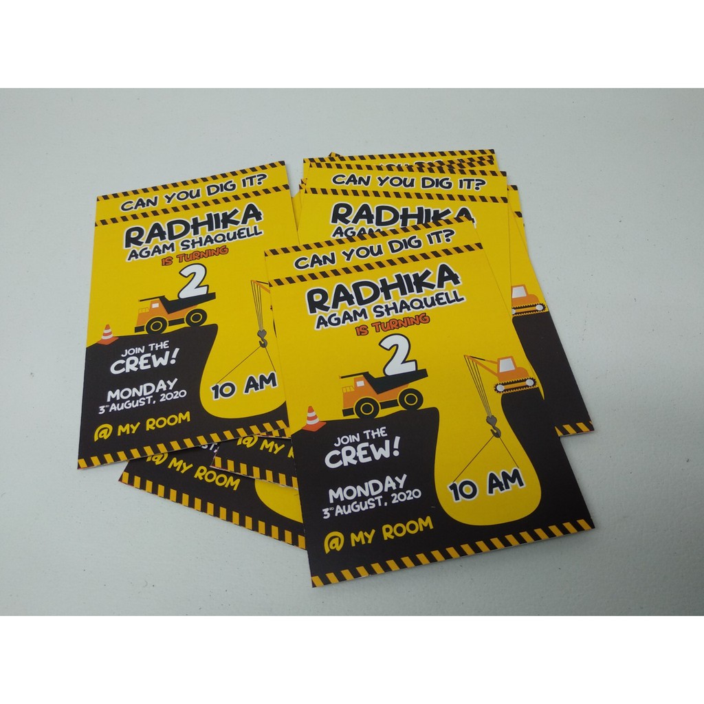 undangan excavator / invitation excavator / undangan custom excavator / invitation custom excavator