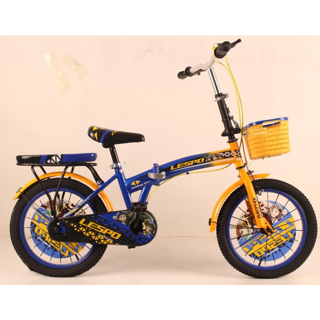 Sepeda Lipat Lespo Melano Anak 16 inch  Keranjang Boncengan Bonceng Folding Bike Garansi Termurah-2