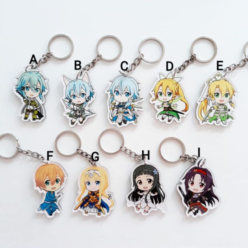 Keychain Anime Sword Art Online 2 SAO Gantungan Kunci Ganci Akrilik Merchandise