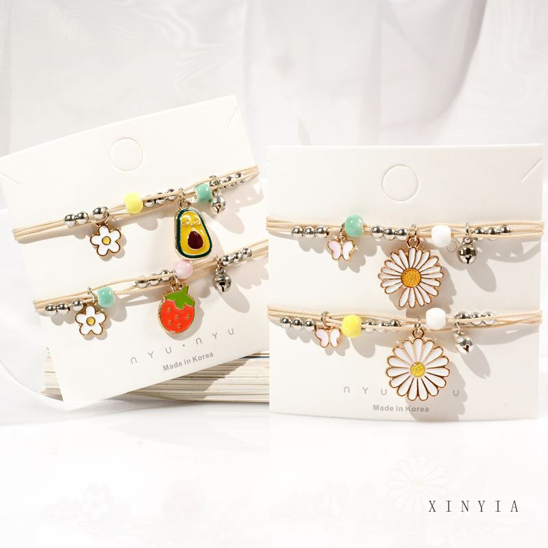 Daisy Gelang Couple Sahabat Manik Tali Gelang Wanita Korea Braided Bracelet/Friendship Adjustable Fashion Aksesoris