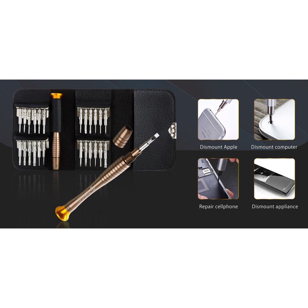 Screwdriver set orico 24in1 tool kit repair for phone pc laptop vga  st1 - Obeng set teknisi 24 in 1 st-1