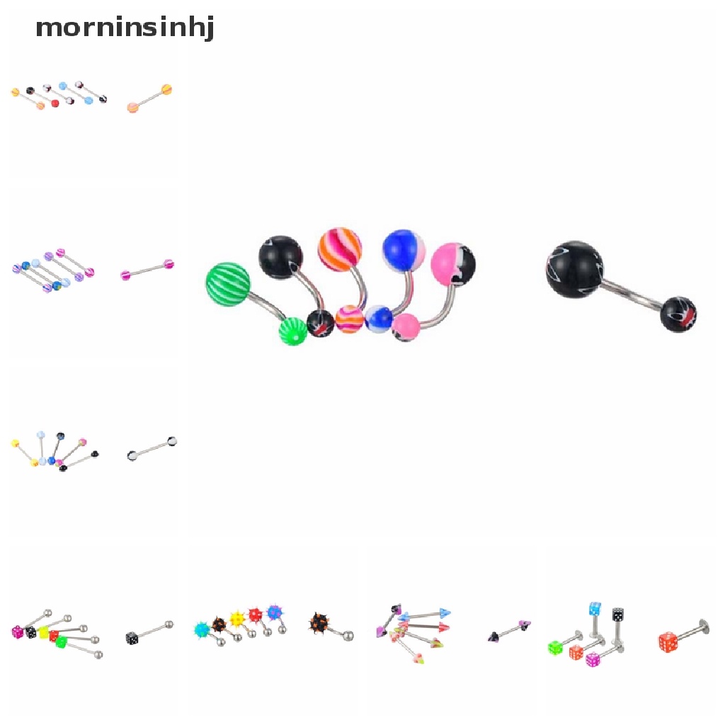 Mornin 110pcs Anting Tindik Alisperutlidahtubuh Aneka Desain Untuk Priawanita