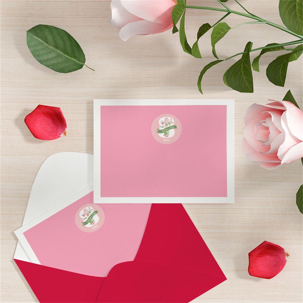 R-flower 500pcs/roll Stiker Hari Wanita 500pcs/roll Alat Tulis Wanita Gift Box Label Sealing Sticker