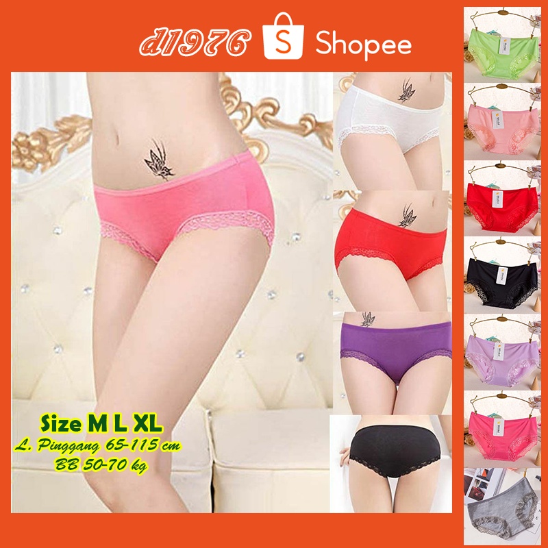 d1976 Celana Dalam CD Wanita Seksi Gtring Sexy G String Size M L XL Bahan Katun Elastis OFG-H099