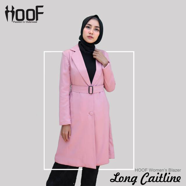LONG CAITLIN DUSTY - Blazer Jas Jaket Panjang Wanita Cewek Pink Formal Kerja Resmi Korea Casual