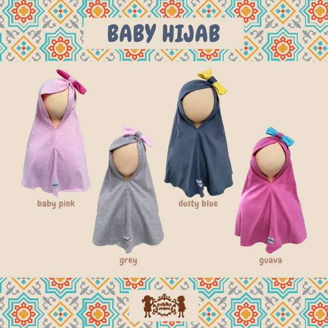 Petite Mimi Hijab Bayi / Jilbab Hijab Pita Instan Bayi (Tersedia Varian Ukuran dan Warna)